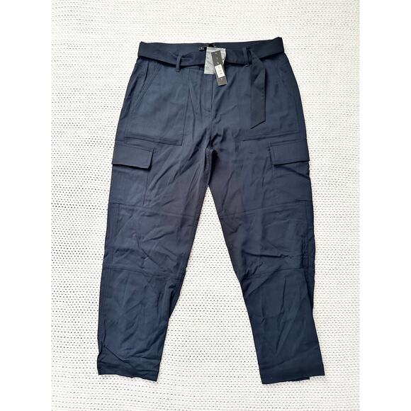 Theory Pants - Theory NWT Navy Blue Dressy Hannon B Debut Cargo Ankle Cropped Trouser Pants 8